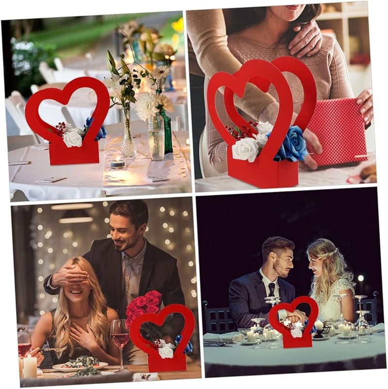 Red Heart Shaped Flower Box for Valentines Day Wedding Birthday Party Decor - Image 5
